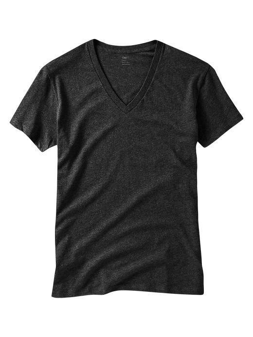 Gap The Essential Deep V Neck T - Dark Charcoal