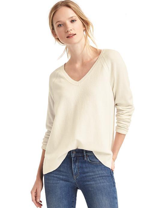 Gap Women Soft Open V Neck Sweater - Snow Cap