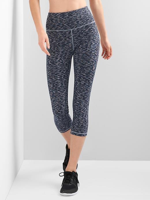 Gap Women Gfast High Rise Blackout Spacedye Capris - Navy Space Dye