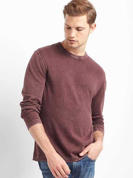 Gap Men Lightweight Crewneck - Pinot Noir