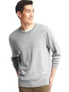 Gap Men Merino Wool Crew Sweater - Light Gray