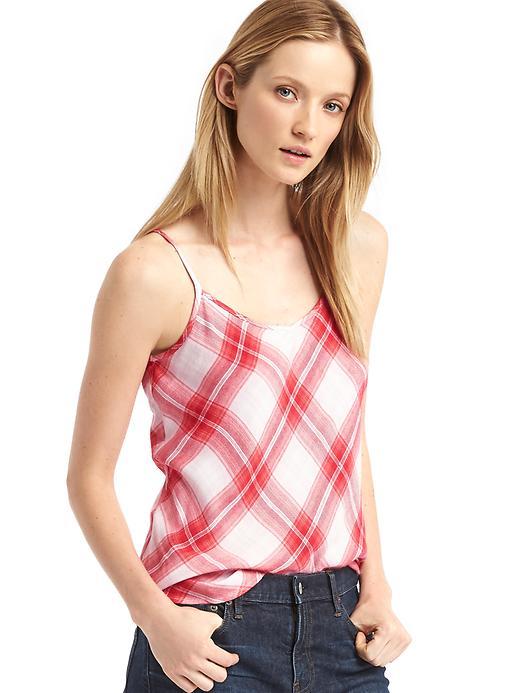 Gap Soft Plaid Long Cami - Red Plaid