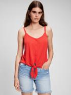 Linen Blend Buttoned Tie-front Cami
