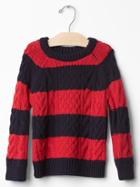 Gap Stripe Cable Sweater. - Modern Red