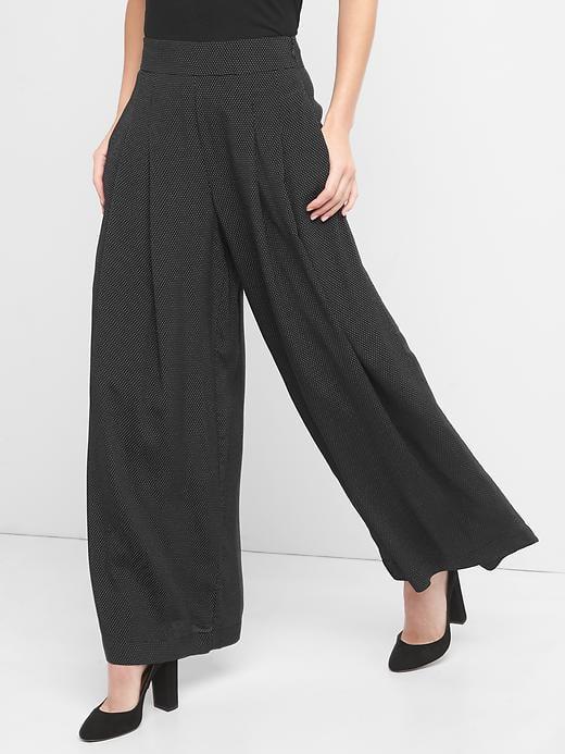 Gap Women Drapey Wide Leg Pants - Dot Print