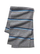 Gap Men Merino Wool Blend Stripe Ski Scarf - Gray Stripe