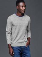Gap Cotton Crew Sweater - Medium Grey Heather