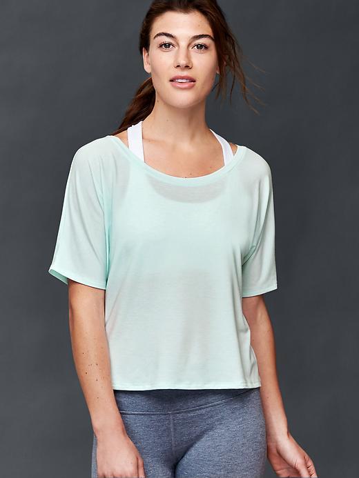 Gap Women Gapfit Breathe Cross Back Top - Stillwater