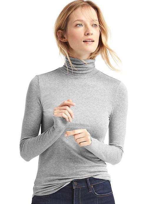 Gap Modal Rib Knit Turtleneck - New Heather Grey