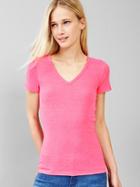 Gap New Modern V Neck Tee - Neon Double Pink