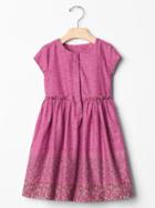 Gap Floral Dobby Fit & Flare Dress - Floral Print