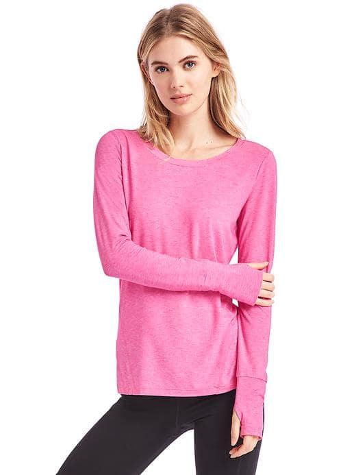 Gap Women Gapfit Breathe Long Sleeve Tee - Happy Pink