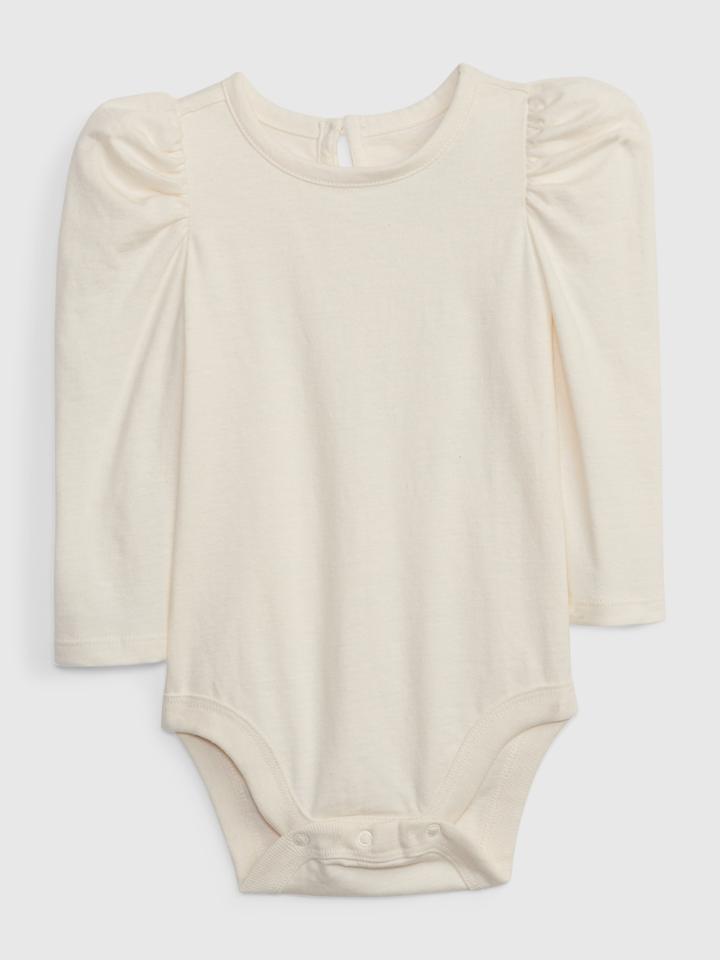 Baby 100% Organic Cotton Mix And Match Puff Sleeve Bodysuit
