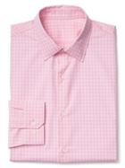 Gap Men Supima Cotton Slim Fit Shirt - Modern Plaid Cupid Pink