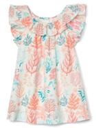 Gap Coral Reef Ruffle Dress - Ivory Frost