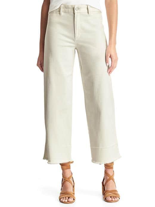 Gap Wide Leg Crop High Rise Chinos - Snow Cap