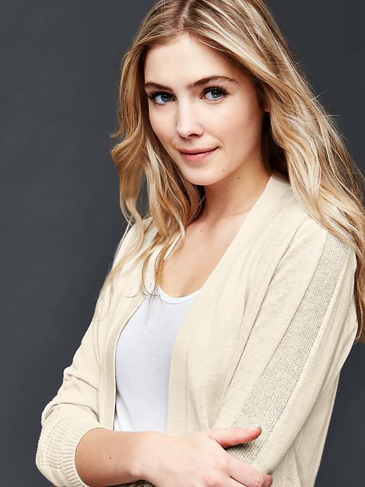 Gap Women Open Front Cardigan - Oatmeal Heather