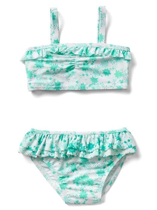 Gap Floral Ruffle Swim Two Piece - New Off White