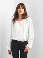Gap Pintuck Lace Crepe Top - Optic White