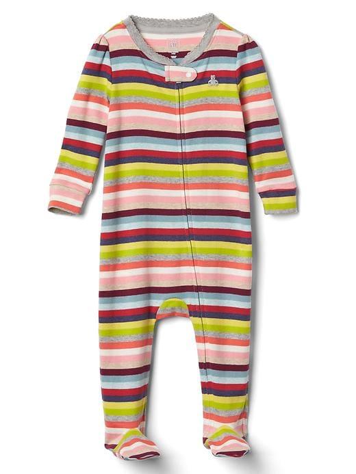 Gap Bright Stripe Footed Zip One Piece - Multi Stripe