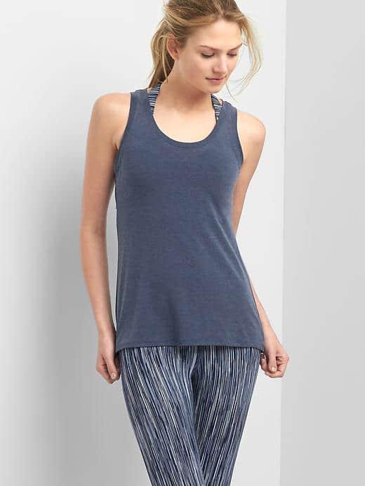 Gap Women Breathe Drape Back Tank - True Indigo