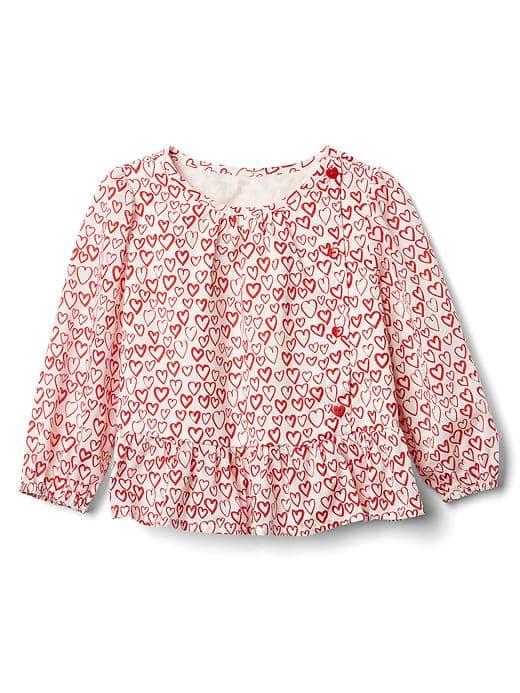 Gap Heart Peplum Top - Ivory Frost