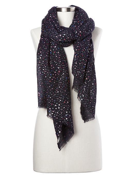 Gap Women Wool Ditsy Star Print Scarf - Navy