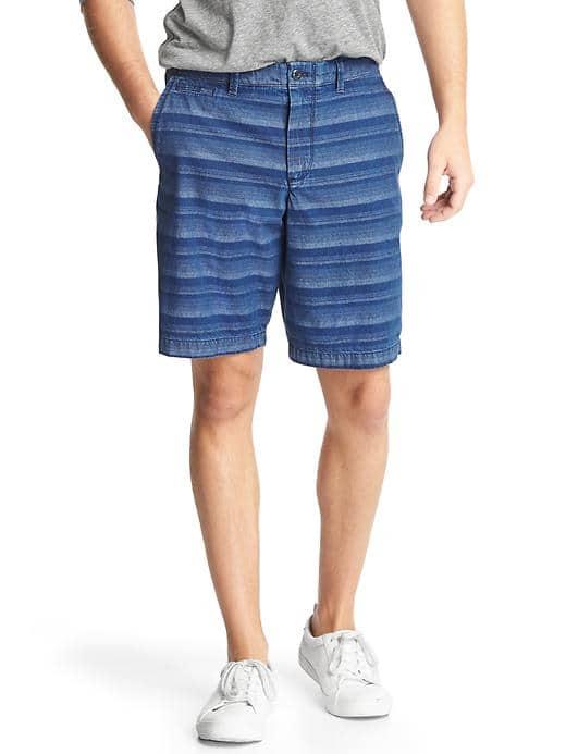 Gap Men Indigo Stripe Everday Shorts 10 - Indigo Stripe