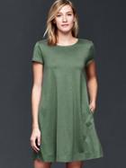 Gap Women A Line Tee Dress - Cool Olive