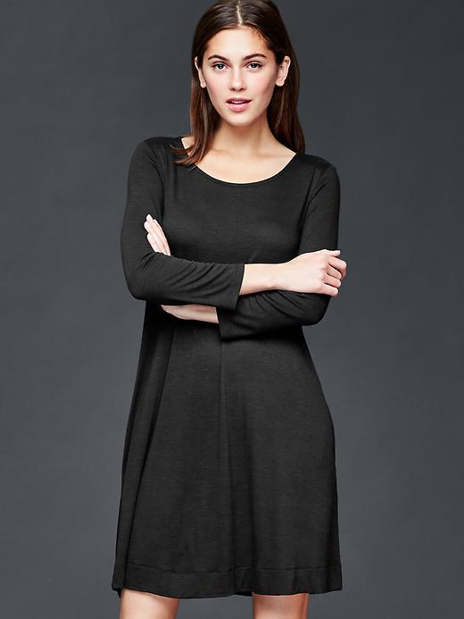 Gap Women Three Quarter Sleeve Dress - True Black