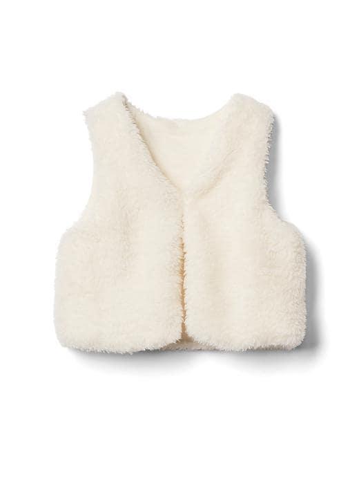 Gap Cozy Sherpa Vest - Ivory Frost