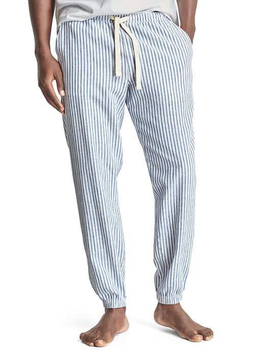Gap Men Stripe Slub Pj Joggers - Light Blue Pinstripe