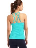 Gap Women Gapfit Breathe Strappy Shelf Tank - Aqua Tropic