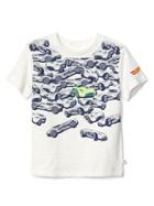 Gap Babygap &#124 Hot Wheel Glow In The Dark Tee - New Off White