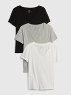 100% Organic Cotton Vintage V-neck T-shirt (3-pack)