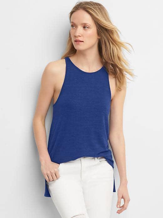 Gap Women Softspun Knit Racerback Tank Tunic - Pangea Blue