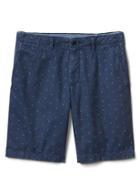 Gap Women Print Casual Shorts 10 - Navy Micro Dot