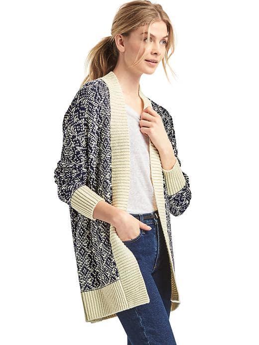 Gap Women Cocoon Open Front Cardigan - Dark Night