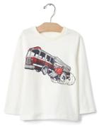 Gap Graphic Long Sleeve Crew Tee - New Off White