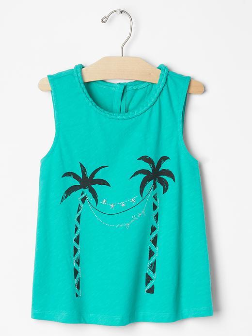 Gap Sandy Graphic Braid Tank - Southern Turquoise