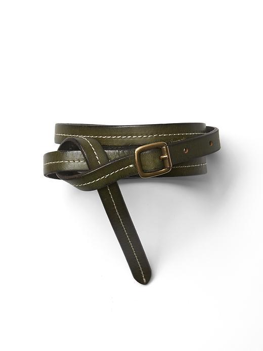 Gap Women Stitch Skinny Belt - Olive