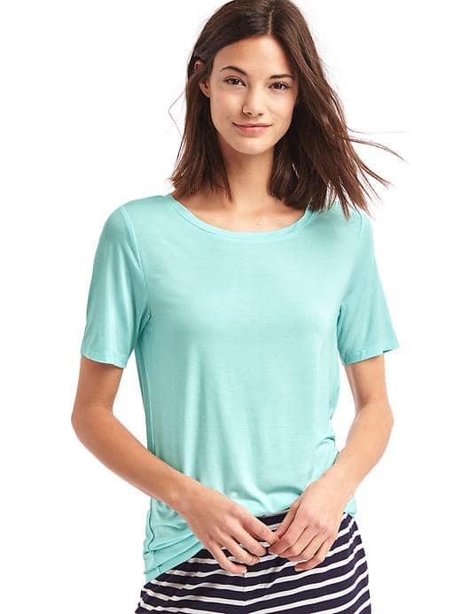 Gap Women Pure Body Modal Short Sleeve Tee - Blue Tint