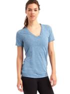 Gap Women Gapfit Breathe V Neck Tee - Cornflower