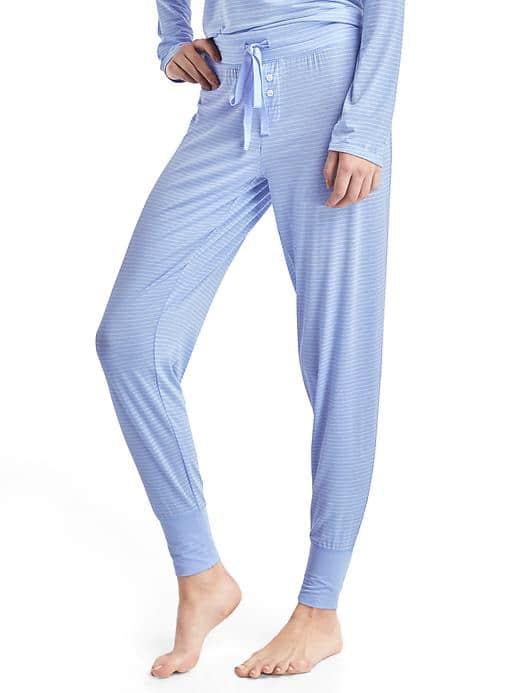 Gap Women Pure Body Print Joggers - Classic Blue Stripe