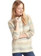 Gap Multi Color Stripe Tunic Sweater - Neutral Stripe