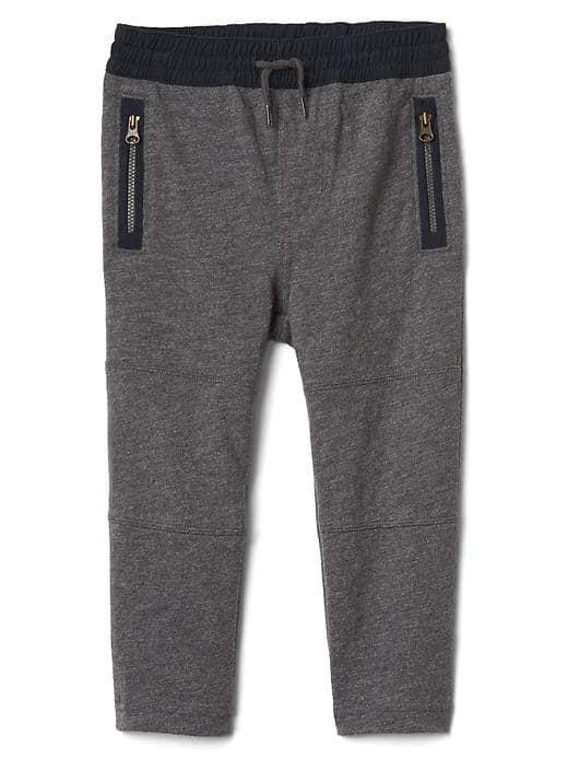 Gap Zip Jersey Pants - Light Grey Marle