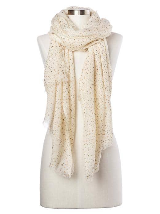 Gap Women Wool Ditsy Star Print Scarf - Cream
