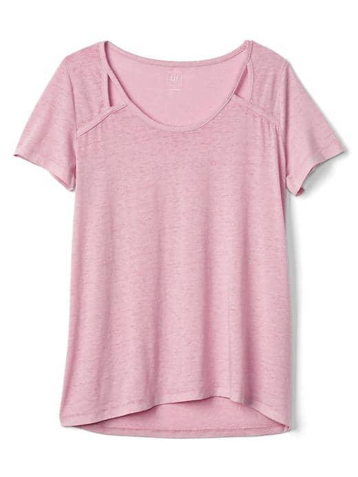 Gap Women Scoopneck Cutout Tee - Sunrise Pink