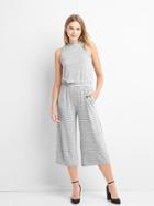 Gap Softspun Stripe Culotte Jumpsuit - Grey Stripe