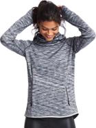 Gap Women Brushed Fleece Spacedye Pullover Hoodie - Gray